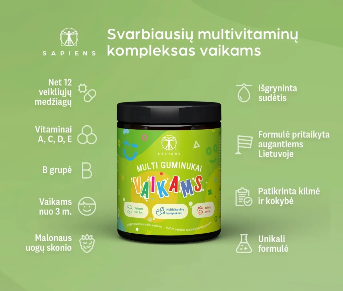0065342 sapiens multi guminukai vaikams 60 guminuku 2 bioskonis.lt