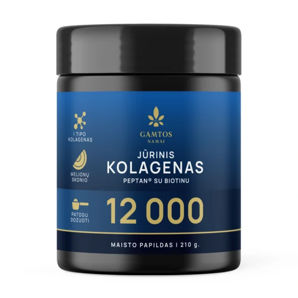 Jūrinis kolagenas GAMTOS NAMAI Peptan 12000 su biotinu, be saldiklio